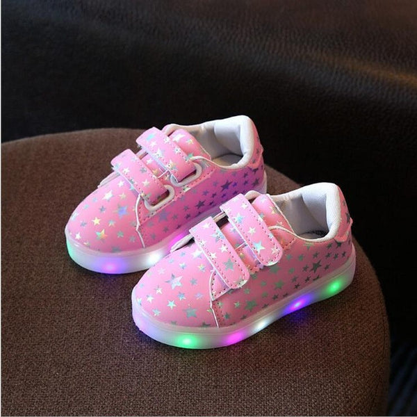 Children Shoes With Light Chaussure Led Enfant Spring Autumn New Stars Led Girls Shoes Sports Breathable Boys Sneakers Shoes