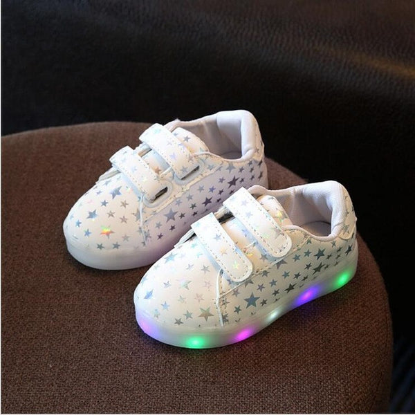 Children Shoes With Light Chaussure Led Enfant Spring Autumn New Stars Led Girls Shoes Sports Breathable Boys Sneakers Shoes