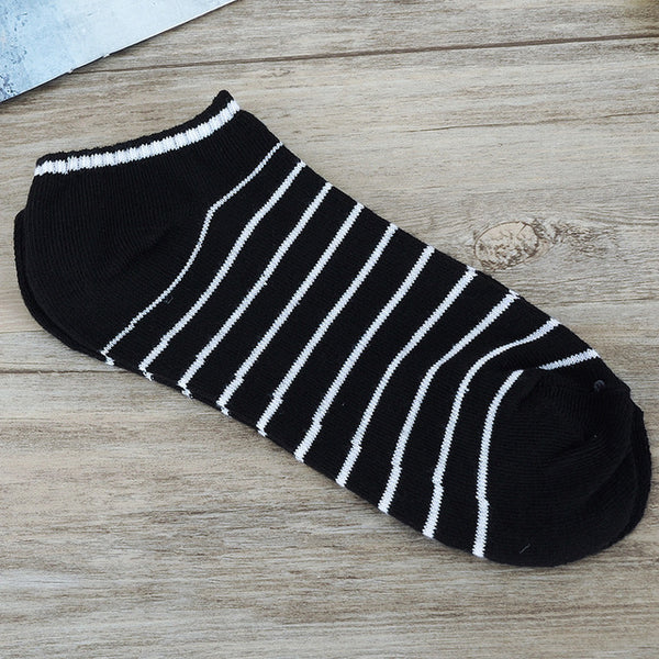 Men Sock 10 pieces =5 Pairs /lot Package Male Summer Light Socks Stripe Cotton Short Sock Wholesale Couples Socks Sale