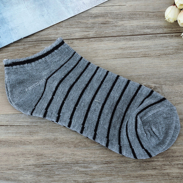 Men Sock 10 pieces =5 Pairs /lot Package Male Summer Light Socks Stripe Cotton Short Sock Wholesale Couples Socks Sale
