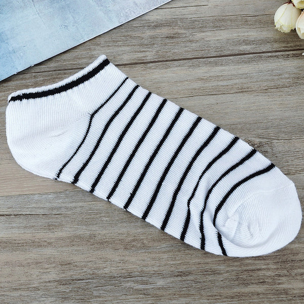 Men Sock 10 pieces =5 Pairs /lot Package Male Summer Light Socks Stripe Cotton Short Sock Wholesale Couples Socks Sale