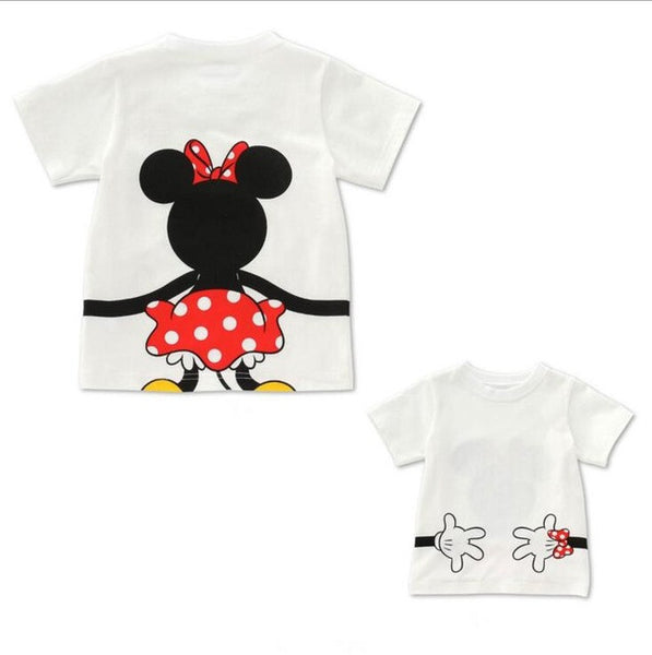 Family Matching Clothes 2016 Summer Short Cartoon Mickey T shirt For Mother and Daughter Father Son Family Look Outfits Clothing