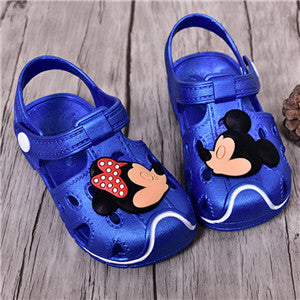 Mickey & Minnie Children'S Sandals Slippers 2016 Summer Boys Girls Sandals Children Hole Shoes Slip Sandals Beach Sandals Soft