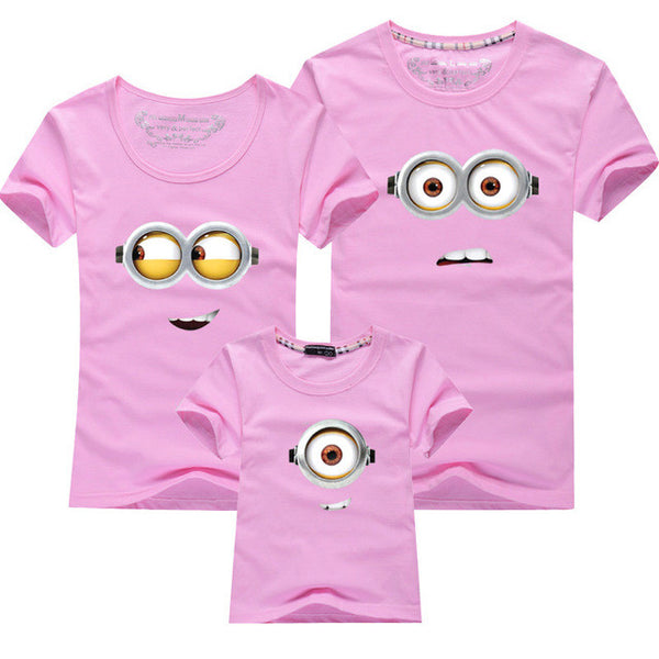 1PCS Cotton Family Matching Outfits Minions T Shirts mother & kids T-shirt Family Clothing Mother And Daughter Clothes