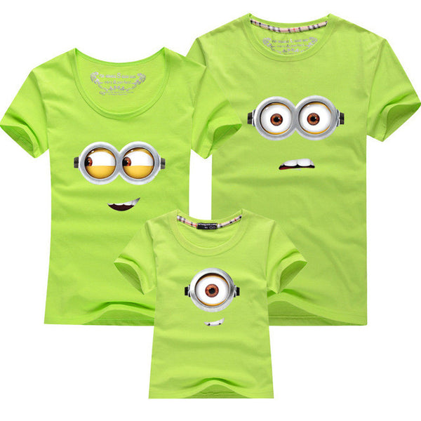 1PCS Cotton Family Matching Outfits Minions T Shirts mother & kids T-shirt Family Clothing Mother And Daughter Clothes