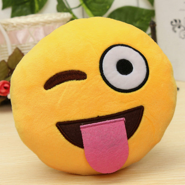 2016 6 Inch Lovely Emoji Smiley Emoticon Pillows Cushion Soft Stuffed Plush Cute Cartoon Toy Doll 12 Styles Christmas Gift Y1S1