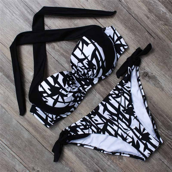 BANDEA bikinis women swimsuit push up swimwear  2017 halter bikini summer beach wear print bathing suit HA808