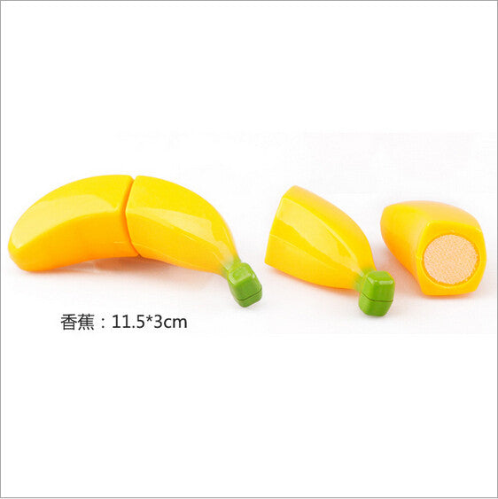 Hot Sale Plastic Kitchen Food Fruit Vegetable Cutting Kids Pretend Play Educational Toy Safety Children Kitchen Toys Sets