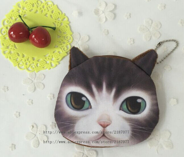 NEW Popular 7Animals , Kitty Cat and Dogs Plush Coin Purse , Gift 10CM Coin BAG Purse , Pocket Coin Wallet BAG , Keychain BAG