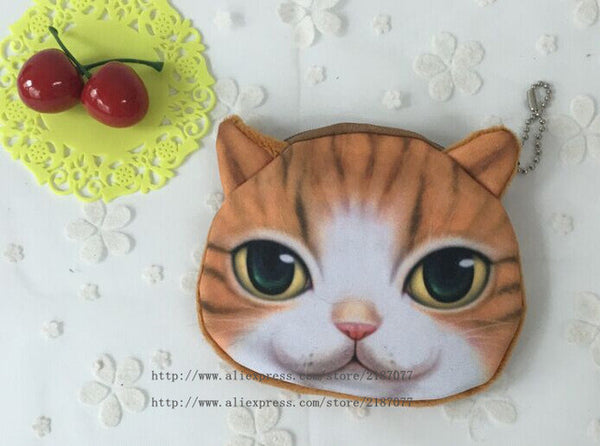 NEW Popular 7Animals , Kitty Cat and Dogs Plush Coin Purse , Gift 10CM Coin BAG Purse , Pocket Coin Wallet BAG , Keychain BAG