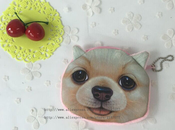 NEW Popular 7Animals , Kitty Cat and Dogs Plush Coin Purse , Gift 10CM Coin BAG Purse , Pocket Coin Wallet BAG , Keychain BAG