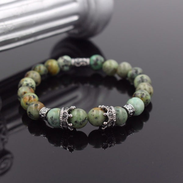 New Fashion Matte Onyx Stone Bead Bracelet For Men Popular Boys Imperial Crown Braiding Brand Macrame Charm Bracelet Gift RB2794