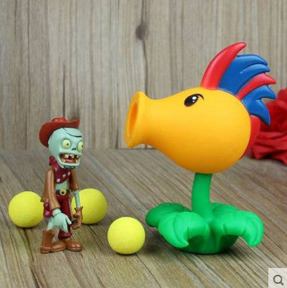 2017 PVZ Plants vs Zombies Peashooter PVC Action Figure Model Toy Gifts Toys For Children High Quality Brinquedos, In OPP Bag