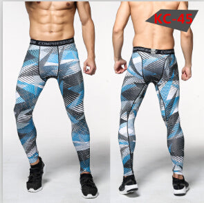 2016 Men Compression Pants Tights Casual  Bodybuilding Mans Trousers Brand Camouflage Army Green Skinny Leggings