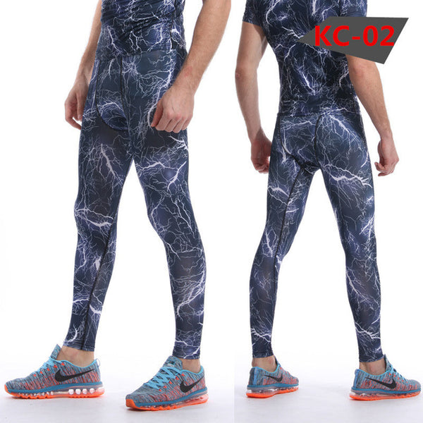 2016 Men Compression Pants Tights Casual  Bodybuilding Mans Trousers Brand Camouflage Army Green Skinny Leggings