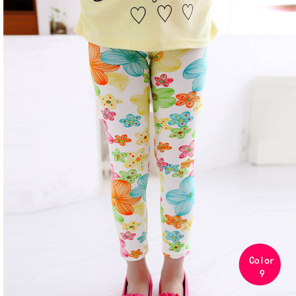 girl pants new arrive printing Flower girls leggings Toddler Classic Leggings  2-14Ybaby girls leggings kids leggings