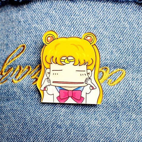 2016 New Acrylic Brooches Pins Figure Simpson Fruit cartoon jewelry cute dog cat Broche shirt enamel pin