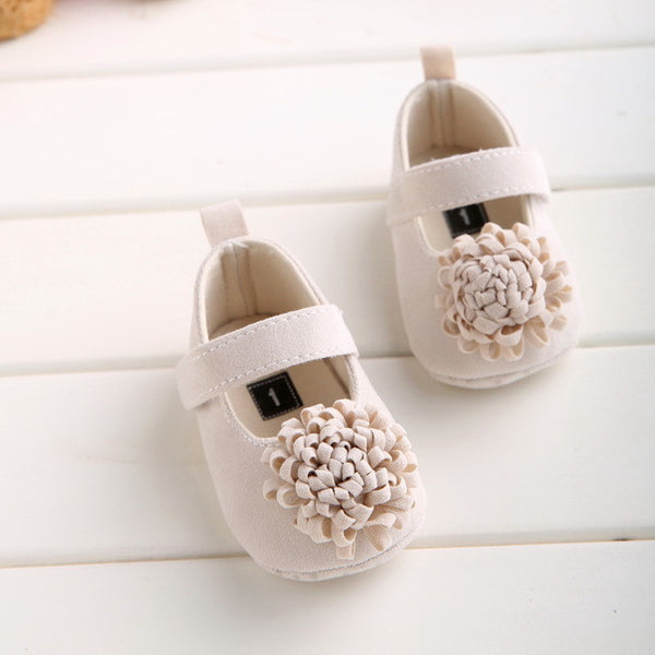 4 Colors Newborn Baby Prewalker Soft Bottom Anti-slip Shoes Footwear Classic Princess Girl Crib Mary Jane floral Shoes
