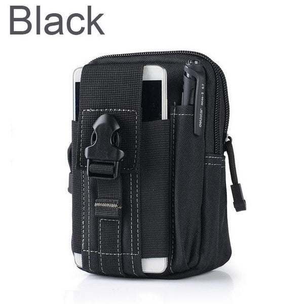 Universal Outdoor Tactical Holster Military Molle Hip Waist Belt Bag Wallet Pouch Purse Phone Case with Zipper for iPhone 7 /LG
