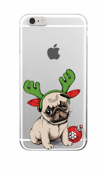 Cute Puppy Pug Bunny Cat Princess Meow French Bulldog Soft Phone Case Cover Coque Funda For iPhone 7 7Plus 6 6S 6Plus