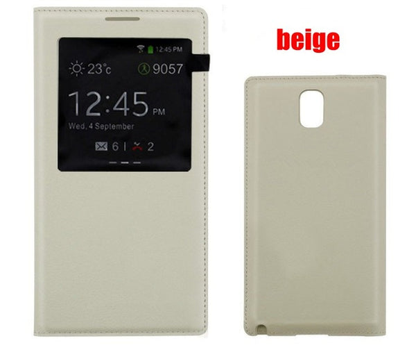 Smart Touch View Sleep Wake Up Function With Chip Original Leather Case Flip Cover For Samsung Galaxy Note 3 Note3 N9000 N9005