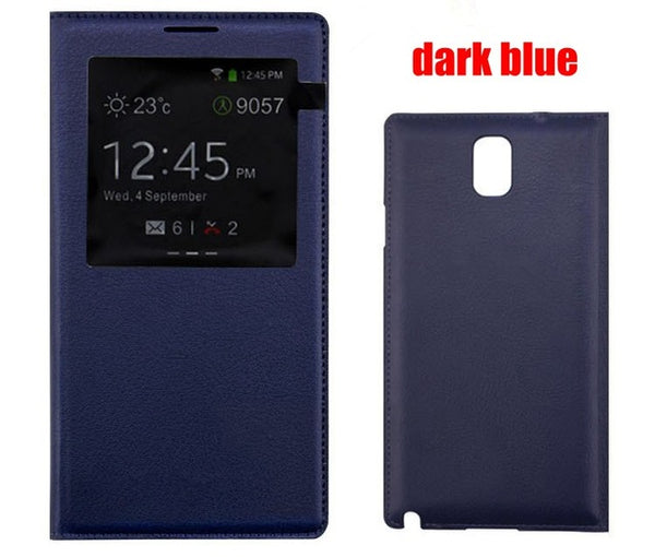 Smart Touch View Sleep Wake Up Function With Chip Original Leather Case Flip Cover For Samsung Galaxy Note 3 Note3 N9000 N9005