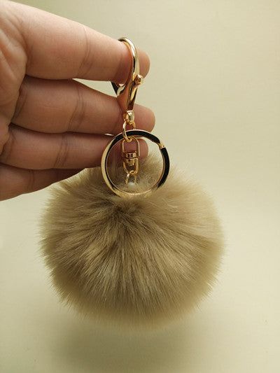 18 color trinket Keychain pompons keychains fake fur Keychain pompom pumpon chik Keychain furllaveros pompom llaveros mujer 1pcs