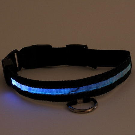 Adjustable Safety Pets Dog LED Flashing Night Light Nylon Collar USB Charging S-XL