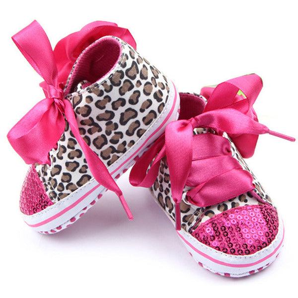 Toddler Baby  Girls Shoes Floral Leopard Sequin Infant Soft Sole First Walker Cotton Shoes