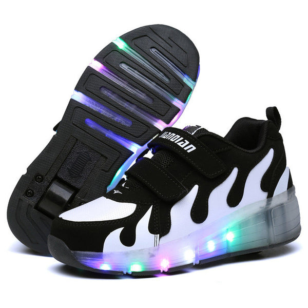 2016 New All Seasons Girls/Boys LED Light Shoes,Children Fashion Roller Skate Sneakers,Kids Luminous Shoes With Single Wheels