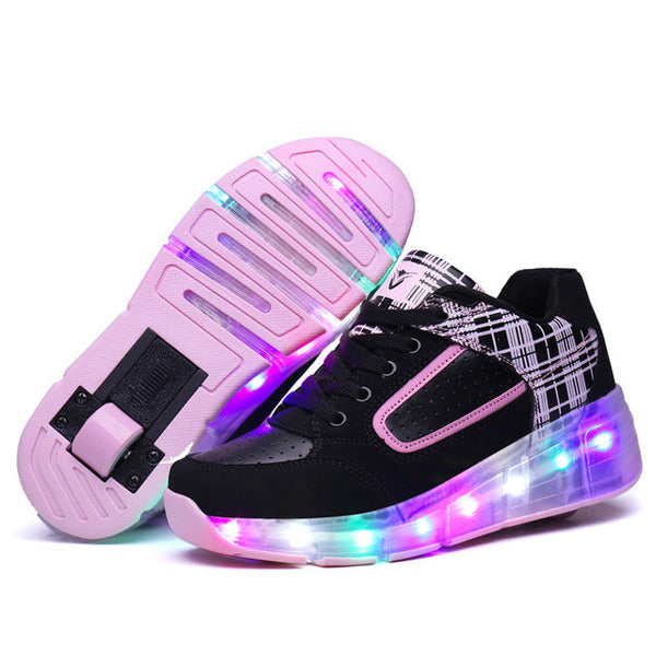 2016 New All Seasons Girls/Boys LED Light Shoes,Children Fashion Roller Skate Sneakers,Kids Luminous Shoes With Single Wheels