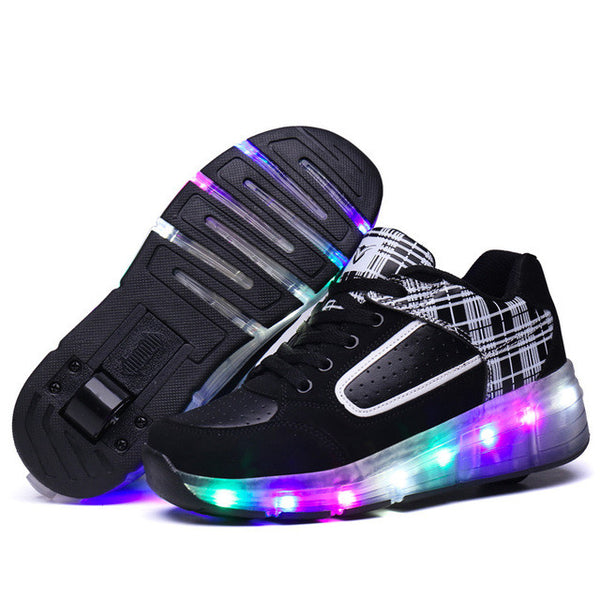 2016 New All Seasons Girls/Boys LED Light Shoes,Children Fashion Roller Skate Sneakers,Kids Luminous Shoes With Single Wheels