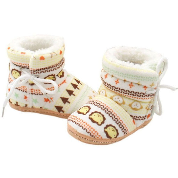 Winter Warm Fleece Soft Soled Crib Shoes Girl Toddlers Snow Boots Sneakers