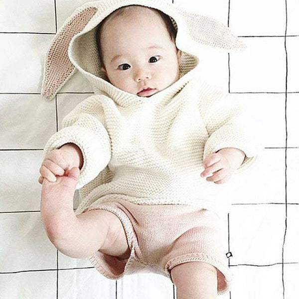 2017 Spring New Baby Boys Sweaters 3D Rabbit Cotton Pullover Kids Girls Knitted Sweater for 1-5Y Girls Boys Cardigan Wholesale