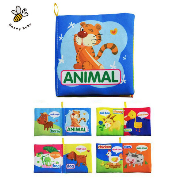 Baby Toys 0-12 Months Intelligence Development Cloth Book Soft Rattles Unfolding Activity Books Cute Animals Kids Toys
