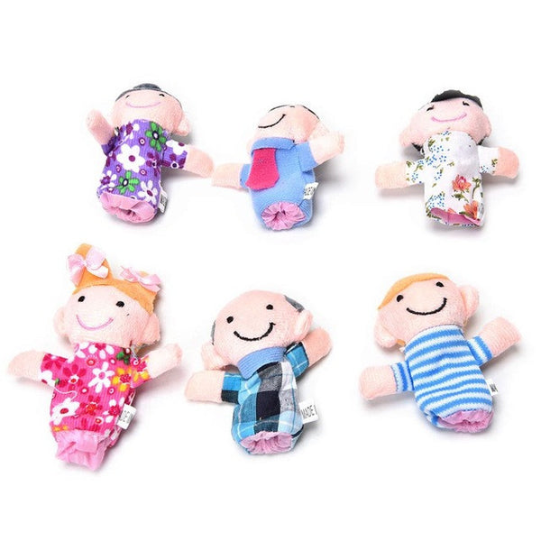 6Pcs/Set Family Finger Puppets Toys Baby Kids Plush Cloth Play Game Learn Story Toy Set Children Education Toys