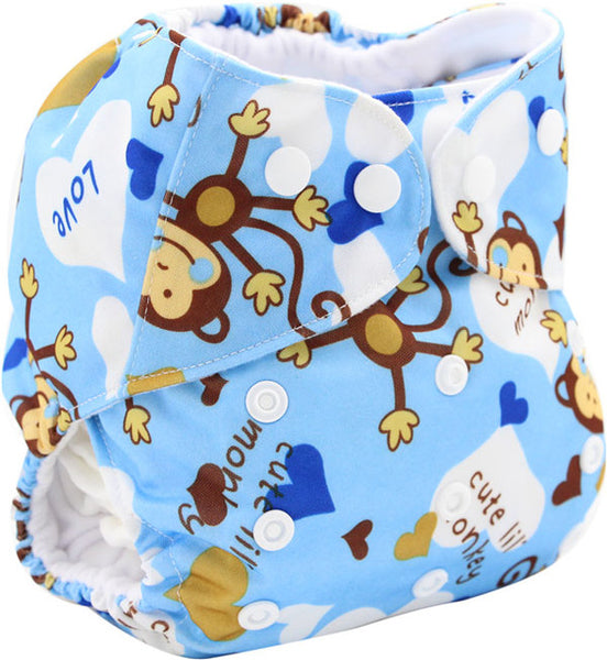 Baby Cloth Diaper Cover Bamboo Velour Fitted Diaper Washable Brand Baby Nappy Animal Print Reusable Baby Diapers Couche Lavable