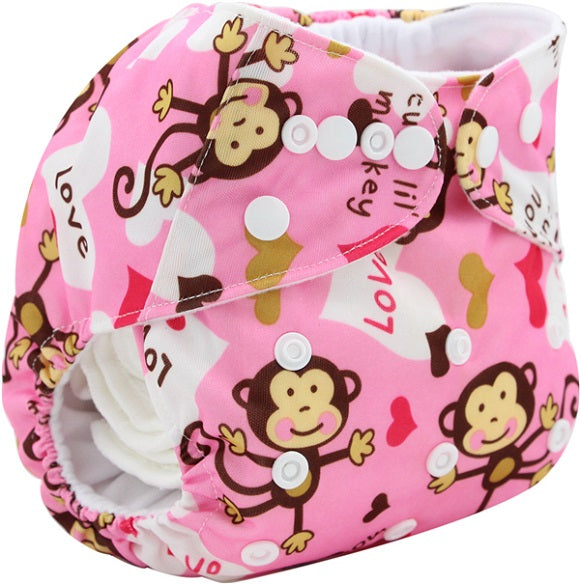 Baby Cloth Diaper Cover Bamboo Velour Fitted Diaper Washable Brand Baby Nappy Animal Print Reusable Baby Diapers Couche Lavable