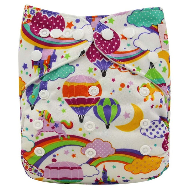 Washable Diapers Couches Lavables  2016 Baby Diaper Cover Wrap Cartoon Print Baby Nappy Changing Reusable Baby Cloth Diapers