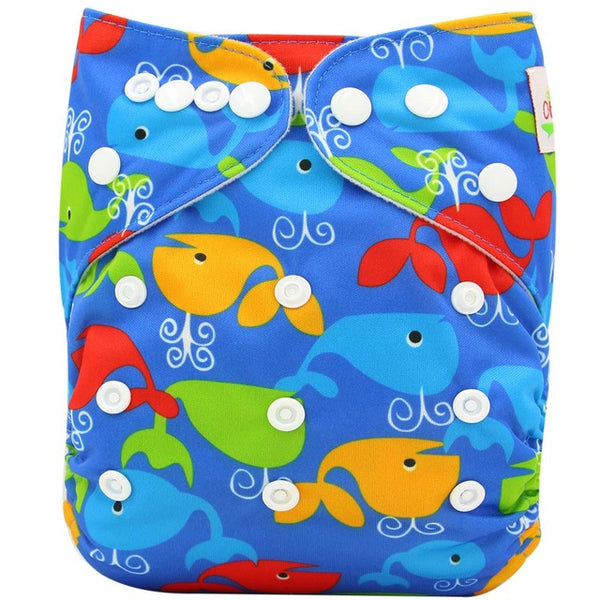 Washable Diapers Couches Lavables  2016 Baby Diaper Cover Wrap Cartoon Print Baby Nappy Changing Reusable Baby Cloth Diapers