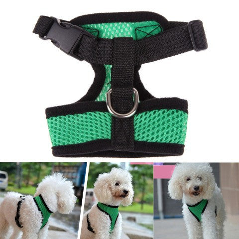 Adjustable Comfort Soft Breathable Dog Harness Pet Vest Rope Dog Chest Strap Leash Set Collar Leads Harness   MTY3