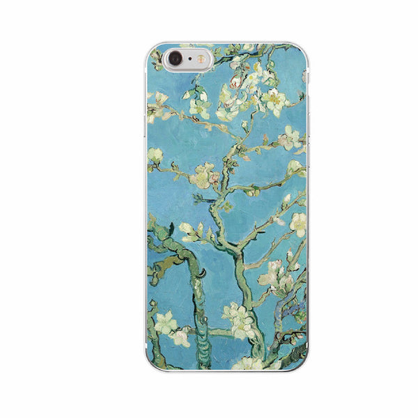 Van Gogh Starry Night  Sunflower Oil Painting Cat Flower Eiffel Soft TPU Phone Case For iPhone 6Plus 6 6S 5 5S SE 5C 4S 7Plus 7