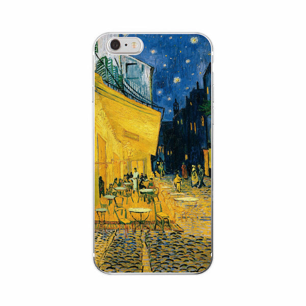 Van Gogh Starry Night  Sunflower Oil Painting Cat Flower Eiffel Soft TPU Phone Case For iPhone 6Plus 6 6S 5 5S SE 5C 4S 7Plus 7