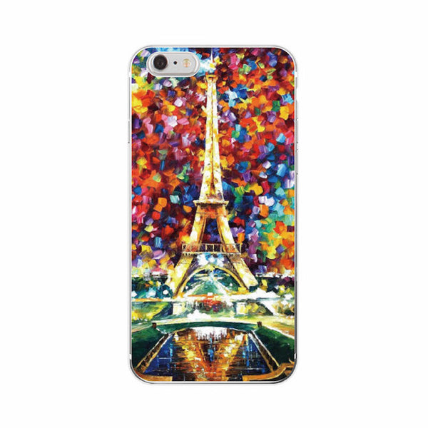 Van Gogh Starry Night  Sunflower Oil Painting Cat Flower Eiffel Soft TPU Phone Case For iPhone 6Plus 6 6S 5 5S SE 5C 4S 7Plus 7