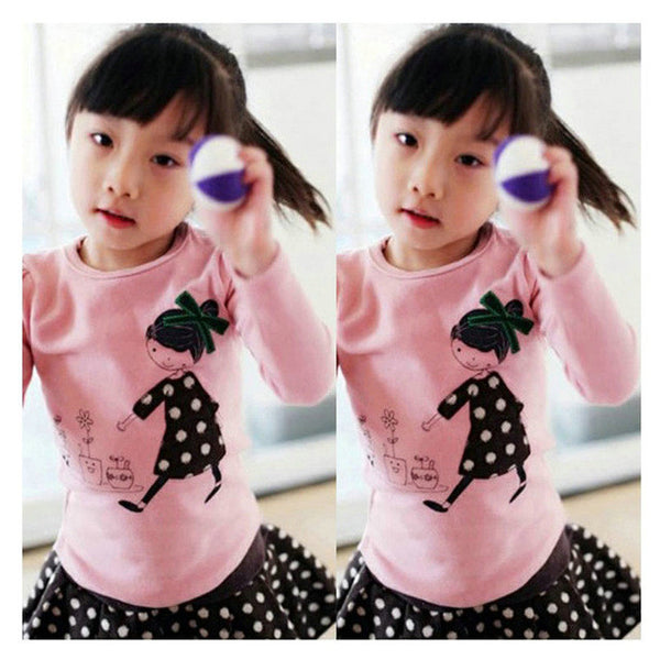 Kids Toddler Clothes Baby Girls Clothing Cartoon Girl Print Long Sleeve T shirts Casual Blouse Tops Children's Clothing