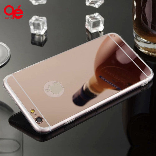 Fashion Luxury Mirror Soft Case For Iphone 6 6S 4.7inch TPU Frame Cover For Iphone 6 6S Plus  Ultra Slim Clear Phone Case 5 5SE