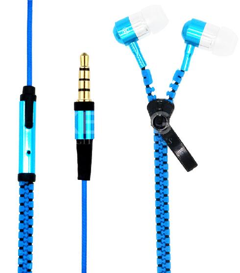 Glylezee S3 Zipper Earphone in-Ear Metal Bass MP3 Music 3.5mm with Microphone Stereo Cellphone Earpieces for Smart Phone