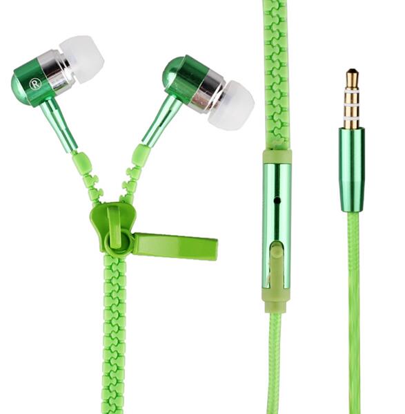 Glylezee S3 Zipper Earphone in-Ear Metal Bass MP3 Music 3.5mm with Microphone Stereo Cellphone Earpieces for Smart Phone
