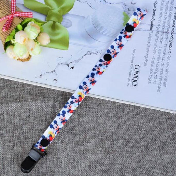 Cartoon Baby Pacifier Clip Fixed Button Holder for Dummy Drop-resistant Chain for Children Stroller Soother Clips for Newborn