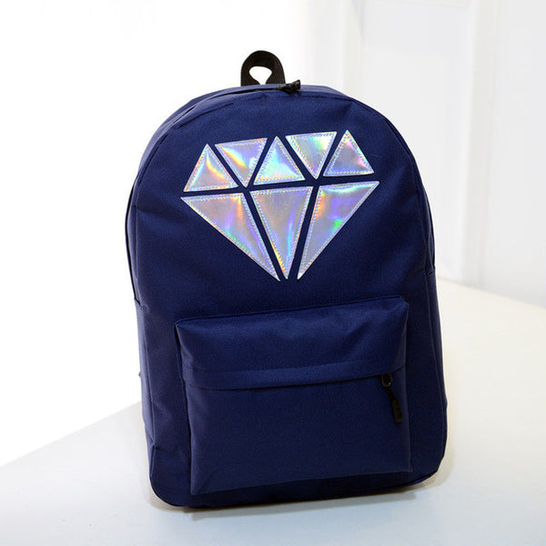 Women Canvas Backpack School Bags Holographic Silver Diamond Solid Teenage Girls Female Men Laptop Sale waterproof brand Mochila